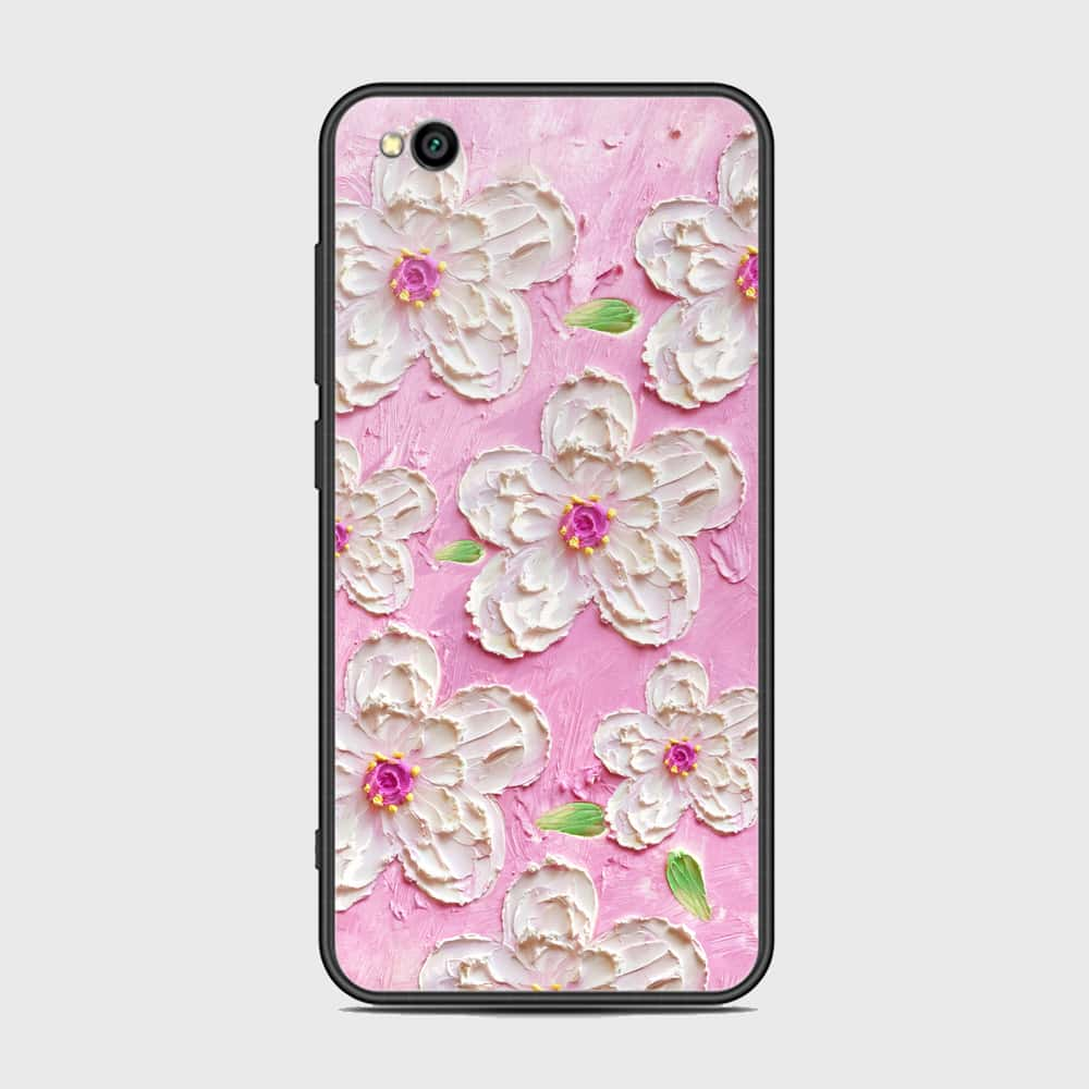 Xiaomi Redmi Go Cover - Floral Series - Design 5 - Pink & White - HQ Ultra Shine Premium Infinity Glass Soft Silicon Borders Case