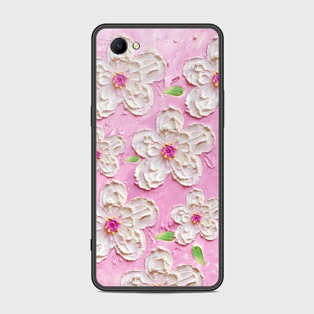 Oppo A3 Cover - Floral Series - Design 5 - Pink & White - HQ Ultra Shine Premium Infinity Glass Soft Silicon Borders Case