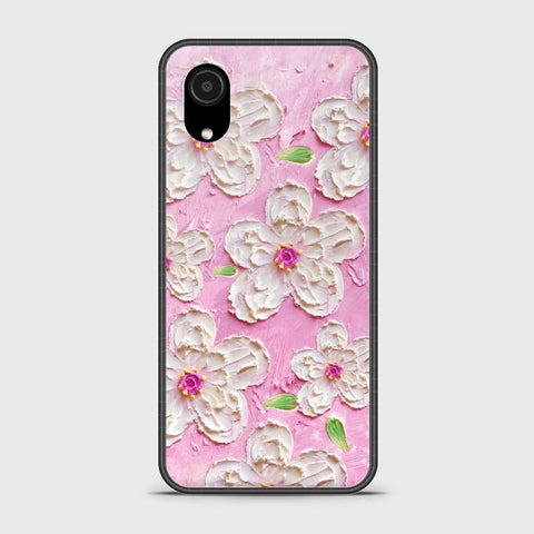 Samsung Galaxy A03 Core Cover - Floral Series - Design 5 - Pink & White - HQ Ultra Shine Premium Infinity Glass Soft Silicon Borders Case