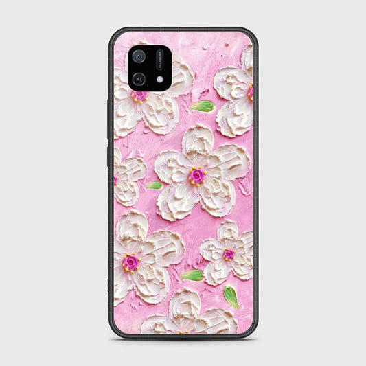 Oppo A16K Cover - Floral Series - Design 5 - Pink & White - HQ Ultra Shine Premium Infinity Glass Soft Silicon Borders Case