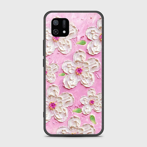 Oppo A16K Cover - Floral Series - Design 5 - Pink & White - HQ Ultra Shine Premium Infinity Glass Soft Silicon Borders Case