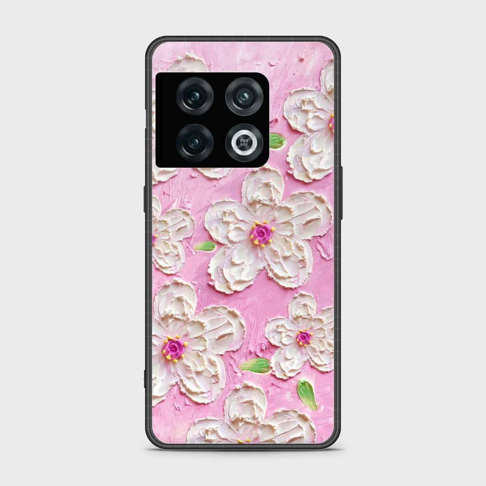 OnePlus 10 Pro Cover - Floral Series - Design 5 - Pink & White - HQ Ultra Shine Premium Infinity Glass Soft Silicon Borders Case