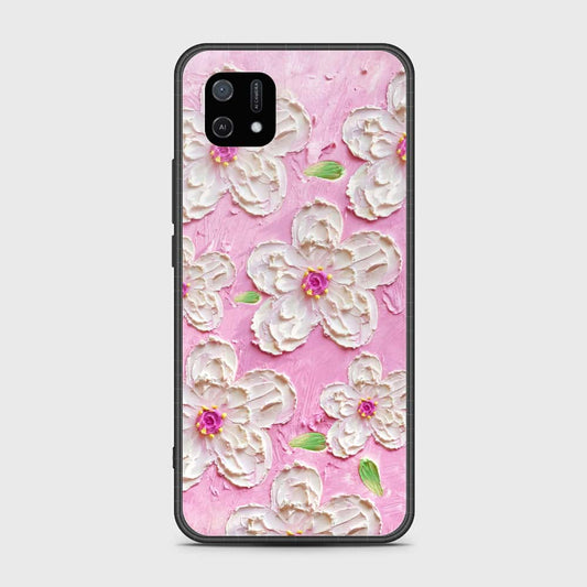 Oppo A16e Cover - Floral Series - Design 5 - Pink & White - HQ Ultra Shine Premium Infinity Glass Soft Silicon Borders Case