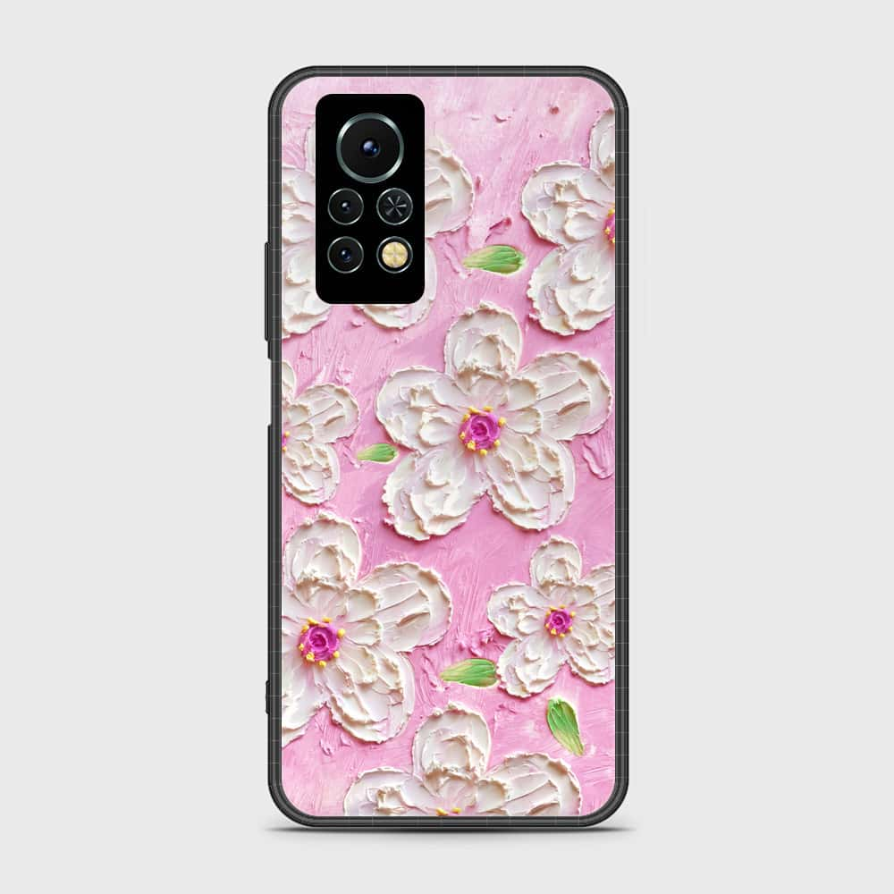 Infinix Note 11s Cover - Floral Series - Design 5 - Pink & White - HQ Ultra Shine Premium Infinity Glass Soft Silicon Borders Case