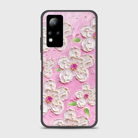 Infinix Note 11 Cover - Floral Series - Design 5 - Pink & White - HQ Ultra Shine Premium Infinity Glass Soft Silicon Borders Case