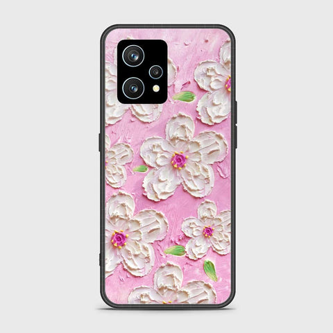 Realme 9 Pro Plus Cover - Floral Series - Design 5 - Pink & White - HQ Ultra Shine Premium Infinity Glass Soft Silicon Borders Case