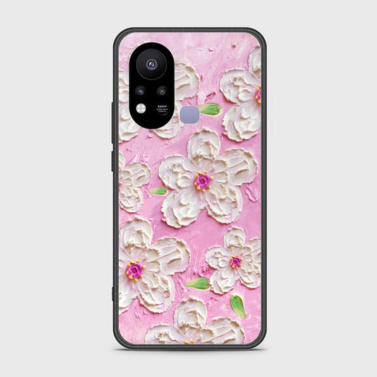 Infinix Hot 11s Cover - Floral Series - Design 5 - Pink & White - HQ Ultra Shine Premium Infinity Glass Soft Silicon Borders Case