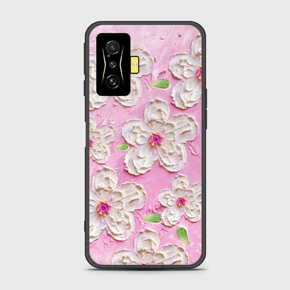 Xiaomi Poco F4 GT Cover - Floral Series - Design 5 - Pink & White - HQ Ultra Shine Premium Infinity Glass Soft Silicon Borders Case