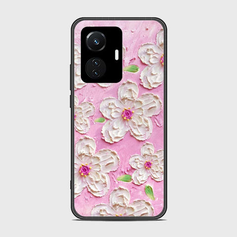 Vivo Y55 4G Cover - Floral Series - Design 5 - Pink & White - HQ Ultra Shine Premium Infinity Glass Soft Silicon Borders Case