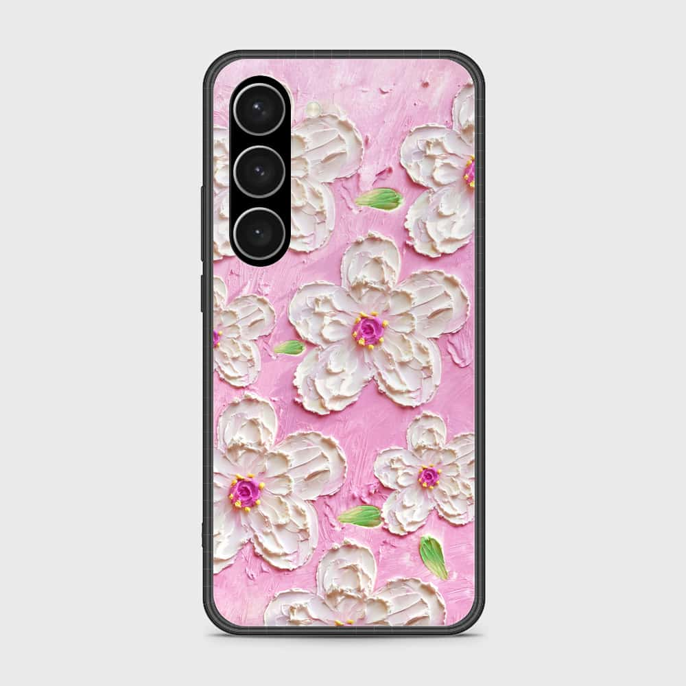 Samsung Galaxy S23 Plus 5G Cover - Floral Series - Design 5 - Pink & White - HQ Ultra Shine Premium Infinity Glass Soft Silicon Borders Case