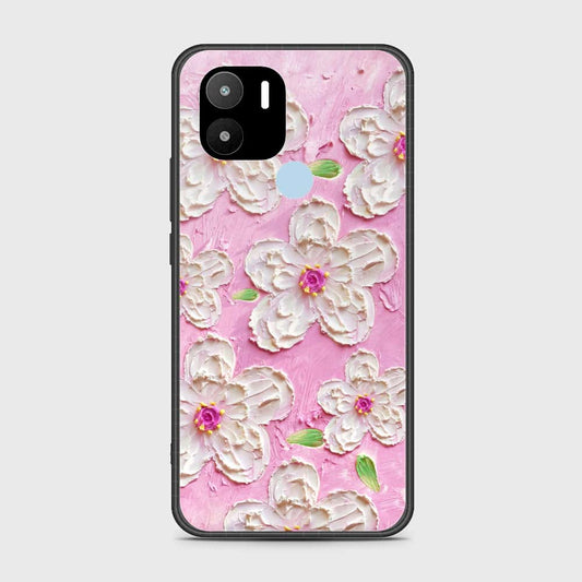 Xiaomi Redmi A1 Plus Cover - Floral Series - Design 5 - Pink & White - HQ Ultra Shine Premium Infinity Glass Soft Silicon Borders Case