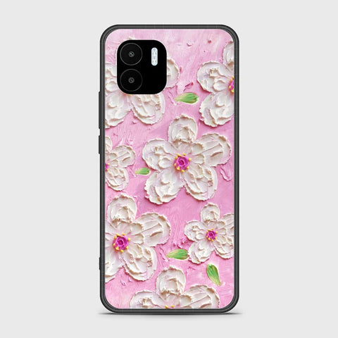 Xiaomi Redmi A2 Plus Cover - Floral Series - Design 5 - Pink & White - HQ Ultra Shine Premium Infinity Glass Soft Silicon Borders Case