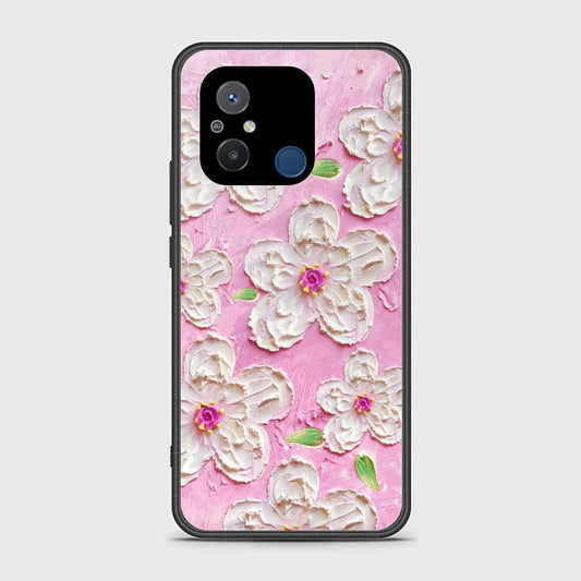 Xiaomi Poco C55 Cover - Floral Series - Design 5 - Pink & White - HQ Ultra Shine Premium Infinity Glass Soft Silicon Borders Case