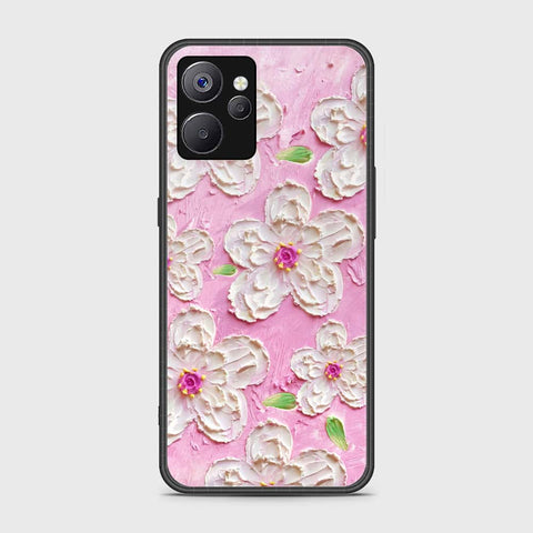 Realme 10T Cover - Floral Series - Design 5 - Pink & White - HQ Ultra Shine Premium Infinity Glass Soft Silicon Borders Case