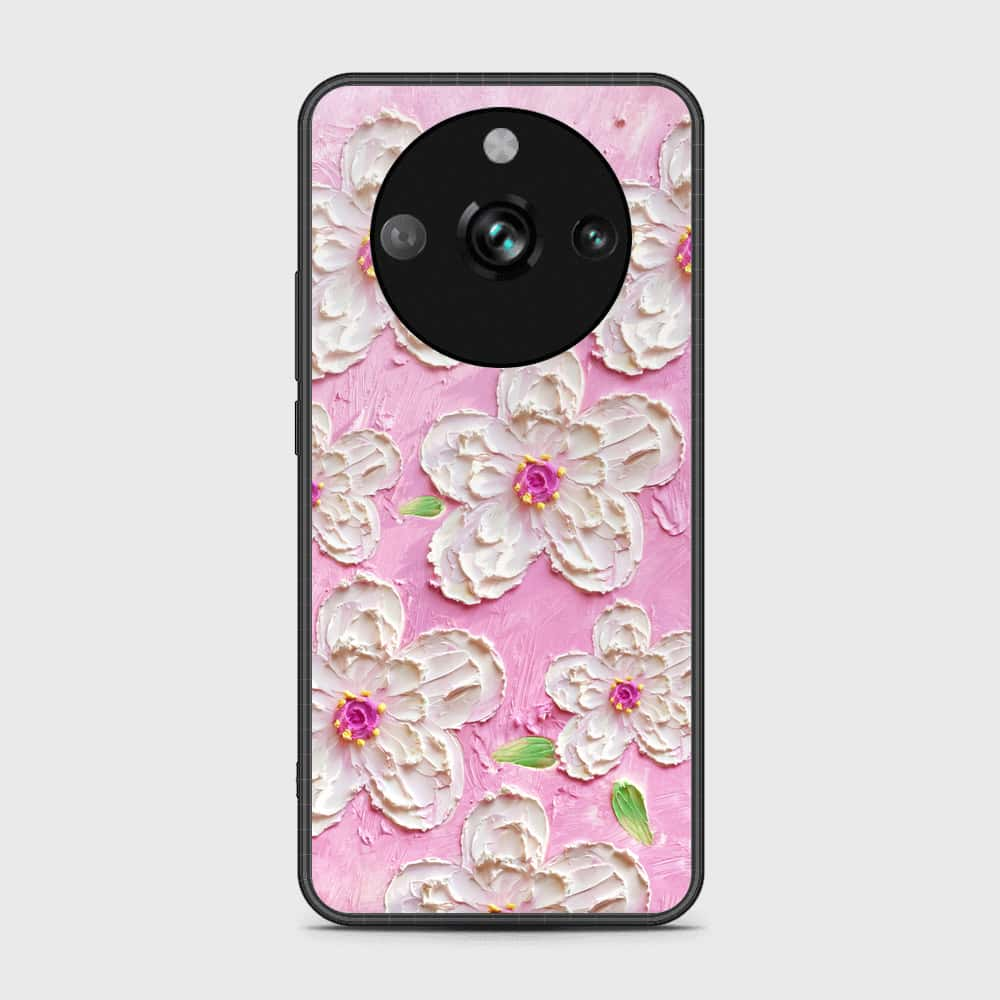 Realme 11 Pro Cover - Floral Series - Design 5 - Pink & White - HQ Ultra Shine Premium Infinity Glass Soft Silicon Borders Case