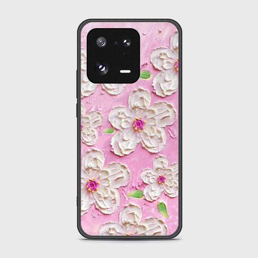 Xiaomi 13 Pro Cover - Floral Series - Design 5 - Pink & White - HQ Ultra Shine Premium Infinity Glass Soft Silicon Borders Case