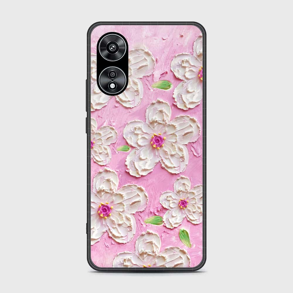 Oppo A97 5G Cover - Floral Series - Design 5 - Pink & White - HQ Ultra Shine Premium Infinity Glass Soft Silicon Borders Case