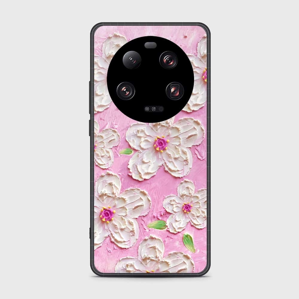 Xiaomi 13 Ultra Cover - Floral Series - Design 5 - Pink & White - HQ Ultra Shine Premium Infinity Glass Soft Silicon Borders Case