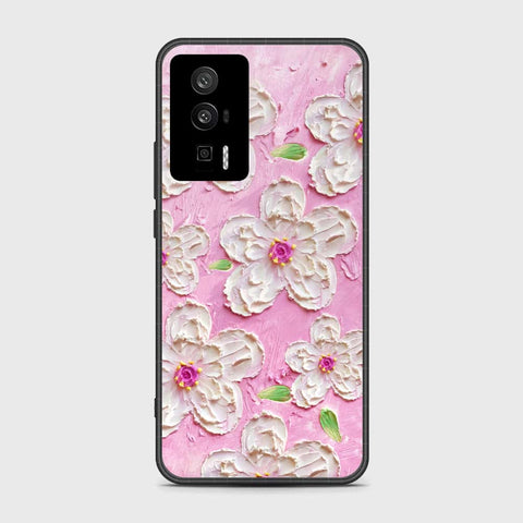 Xiaomi Poco F5 Pro Cover - Floral Series - Design 5 - Pink & White - HQ Ultra Shine Premium Infinity Glass Soft Silicon Borders Case