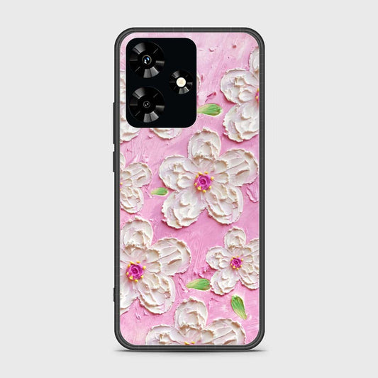 Infinix Hot 30 Cover - Floral Series - Design 5 - Pink & White - HQ Ultra Shine Premium Infinity Glass Soft Silicon Borders Case