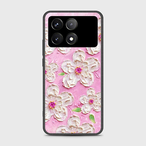 Xiaomi Redmi K70 Cover - Floral Series - Design 5 - Pink & White - HQ Ultra Shine Premium Infinity Glass Soft Silicon Borders Case