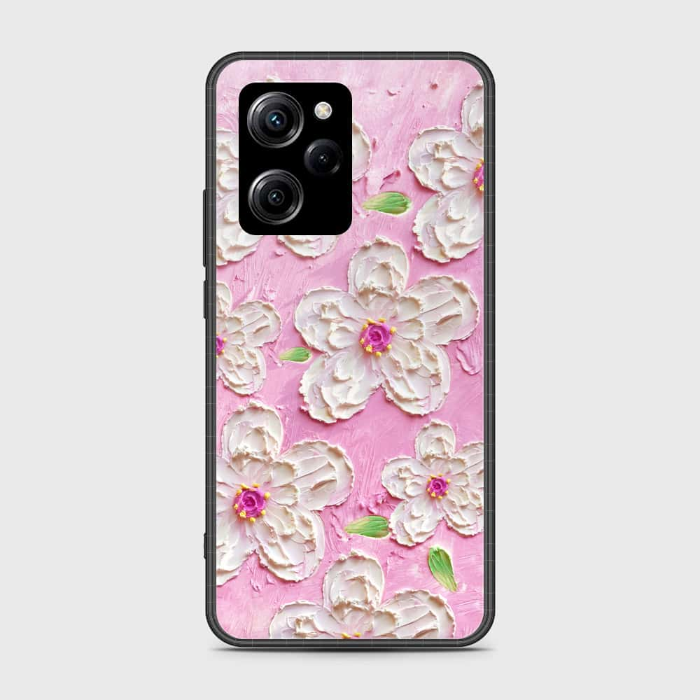 Xiaomi Poco X5 Pro Cover - Floral Series - Design 5 - Pink & White - HQ Ultra Shine Premium Infinity Glass Soft Silicon Borders Case