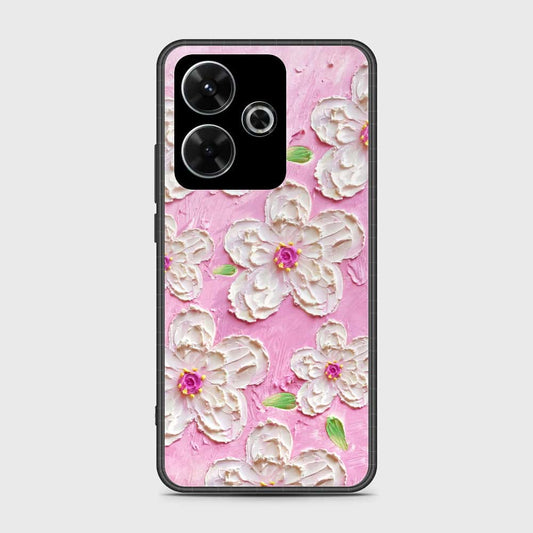 Xiaomi Redmi Note 13R Cover - Floral Series - Design 5 - Pink & White - HQ Ultra Shine Premium Infinity Glass Soft Silicon Borders Case