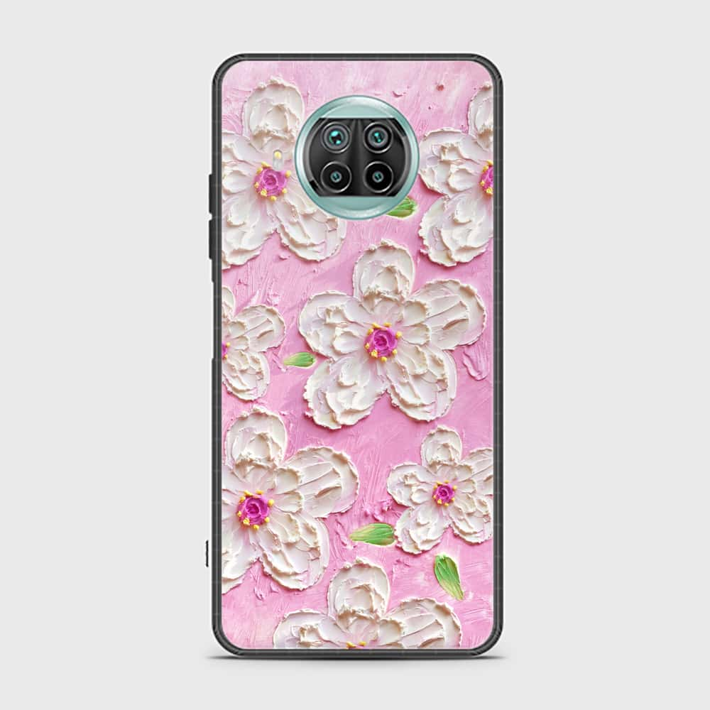 Xiaomi Mi 10T Lite Cover - Floral Series - Design 5 - Pink & White - HQ Ultra Shine Premium Infinity Glass Soft Silicon Borders Case