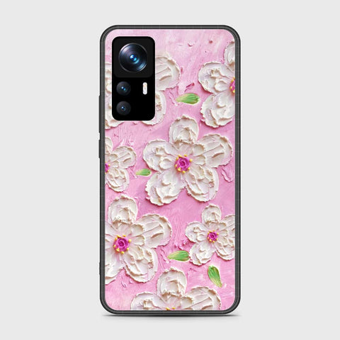 Xiaomi 12T Pro Cover - Floral Series - Design 5 - Pink & White - HQ Ultra Shine Premium Infinity Glass Soft Silicon Borders Case