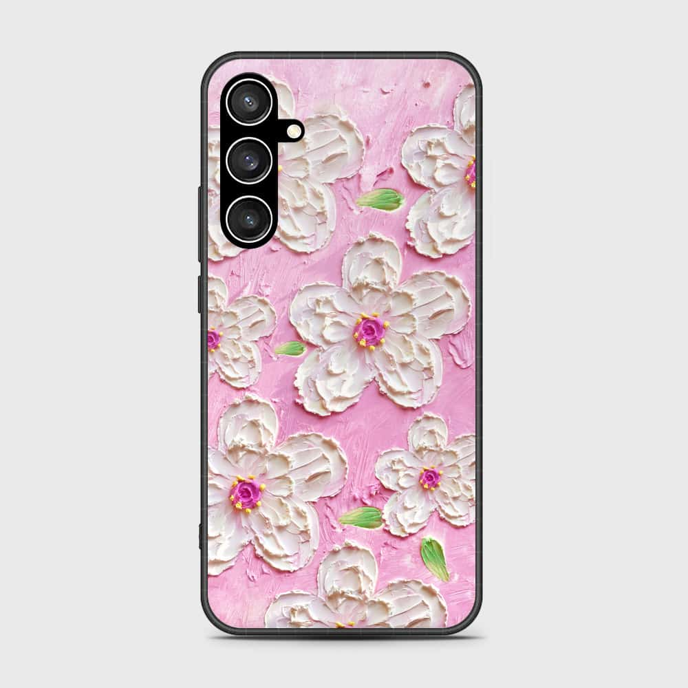 Samsung Galaxy S23 FE Cover - Floral Series - Design 5 - Pink & White - HQ Ultra Shine Premium Infinity Glass Soft Silicon Borders Case