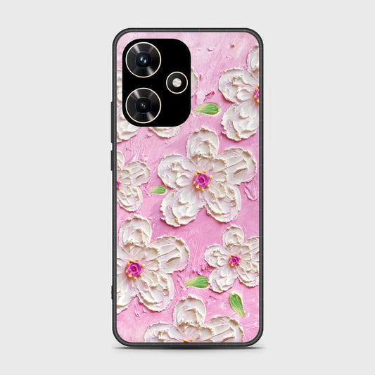 Infinix Hot 30i Cover - Floral Series - Design 5 - Pink & White - HQ Ultra Shine Premium Infinity Glass Soft Silicon Borders Case