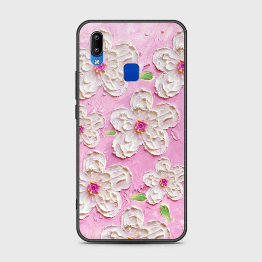 Vivo Y91i Cover - Floral Series - Design 5 - Pink & White - HQ Ultra Shine Premium Infinity Glass Soft Silicon Borders Case