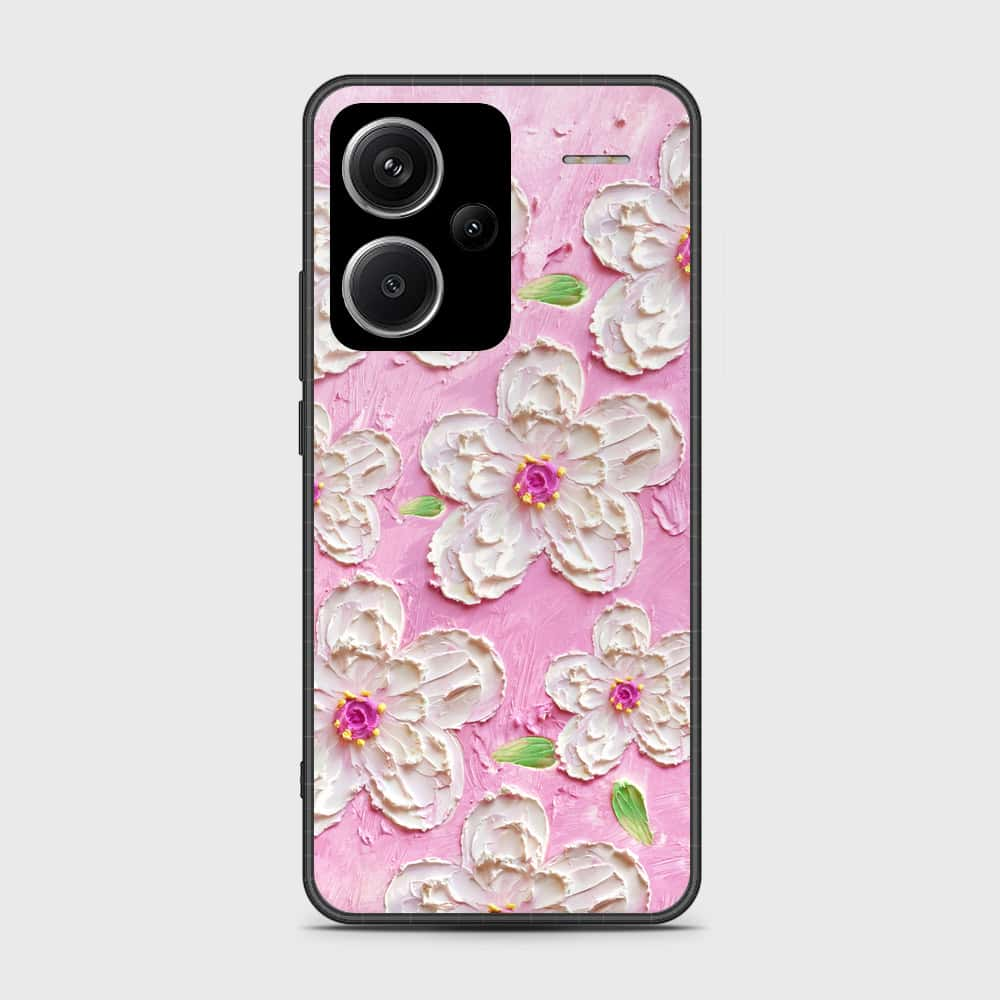 Xiaomi Redmi Note 13 Pro Plus 5G Cover - Floral Series - Design 5 - Pink & White - HQ Ultra Shine Premium Infinity Glass Soft Silicon Borders Case