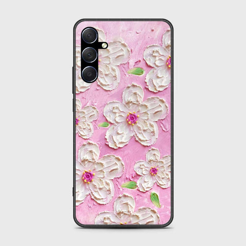 Samsung Galaxy M34 5G Cover - Floral Series - Design 5 - Pink & White - HQ Ultra Shine Premium Infinity Glass Soft Silicon Borders Case