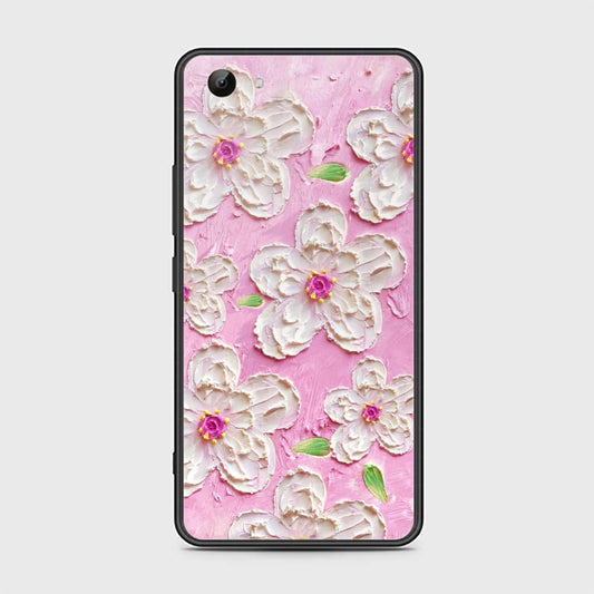 Vivo Y83 Cover - Floral Series - Design 5 - Pink & White - HQ Ultra Shine Premium Infinity Glass Soft Silicon Borders Case