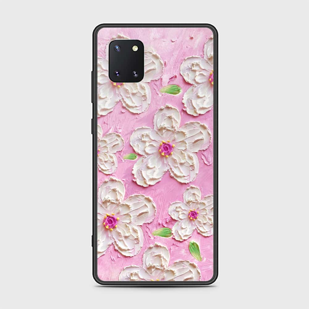 Samsung Galaxy Note 10 Lite Cover - Floral Series - Design 5 - Pink & White - HQ Ultra Shine Premium Infinity Glass Soft Silicon Borders Case