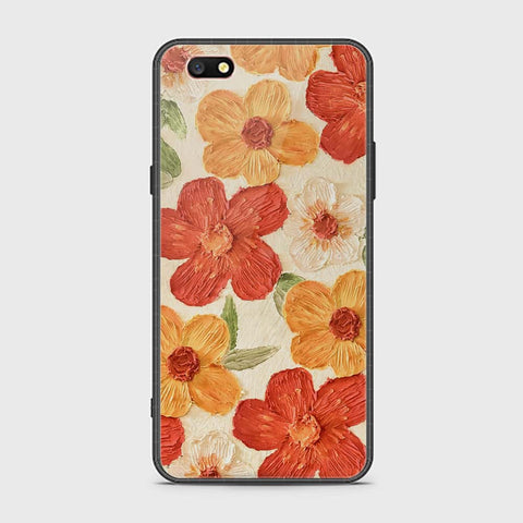 Oppo A77 Cover - Floral Series - Design 6 - Red & Orange - HQ Ultra Shine Premium Infinity Glass Soft Silicon Borders Case