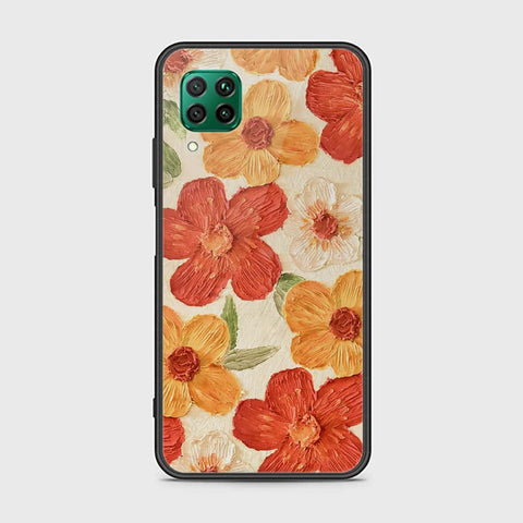 Huawei Nova 7i Cover - Floral Series - Design 6 - Red & Orange - HQ Ultra Shine Premium Infinity Glass Soft Silicon Borders Case