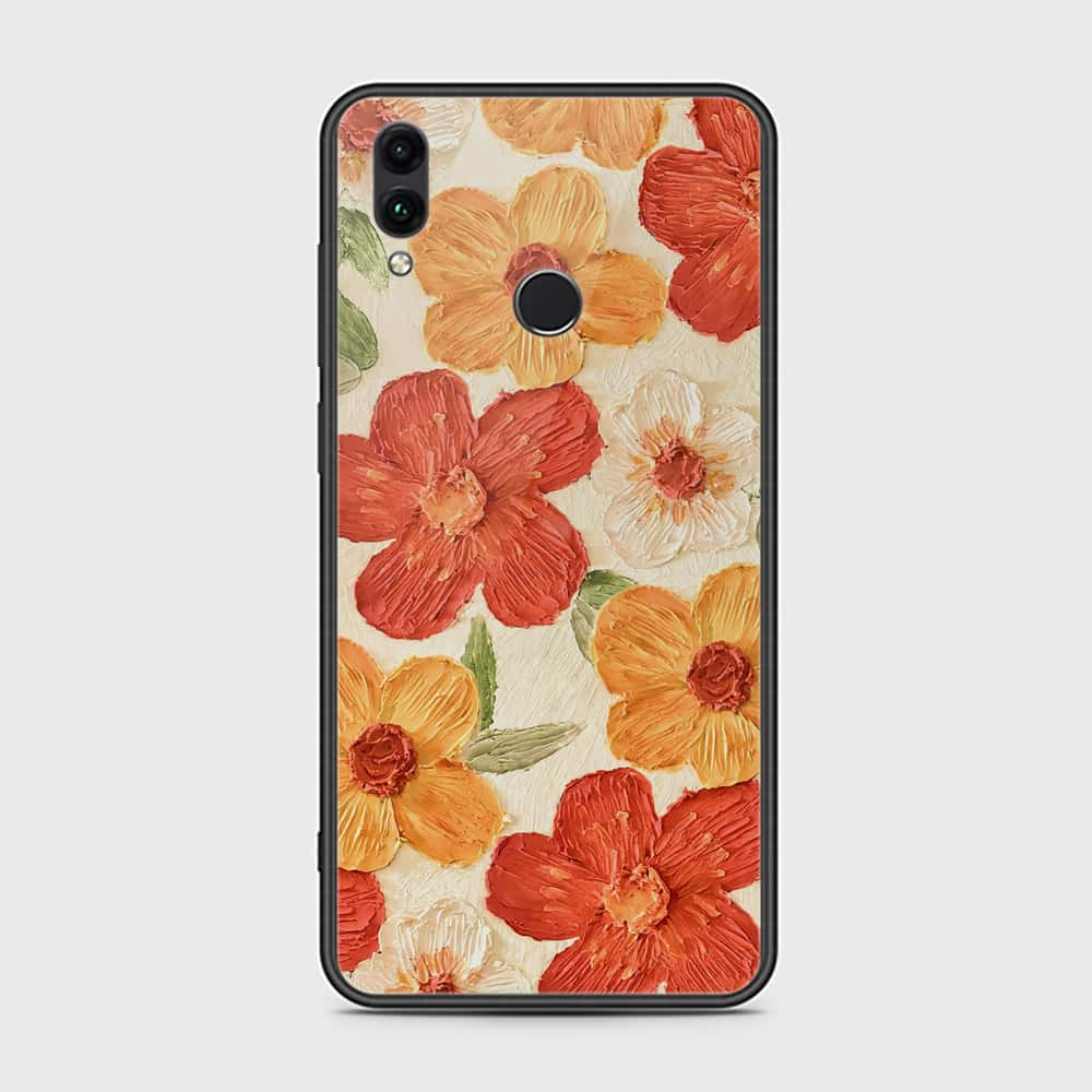 Huawei Honor 10 Lite Cover - Floral Series - Design 6 - Red & Orange - HQ Ultra Shine Premium Infinity Glass Soft Silicon Borders Case