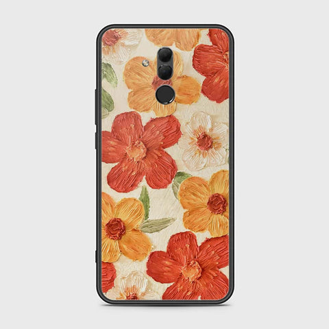 Huawei Mate 20 Lite Cover - Floral Series - Design 6 - Red & Orange - HQ Ultra Shine Premium Infinity Glass Soft Silicon Borders Case