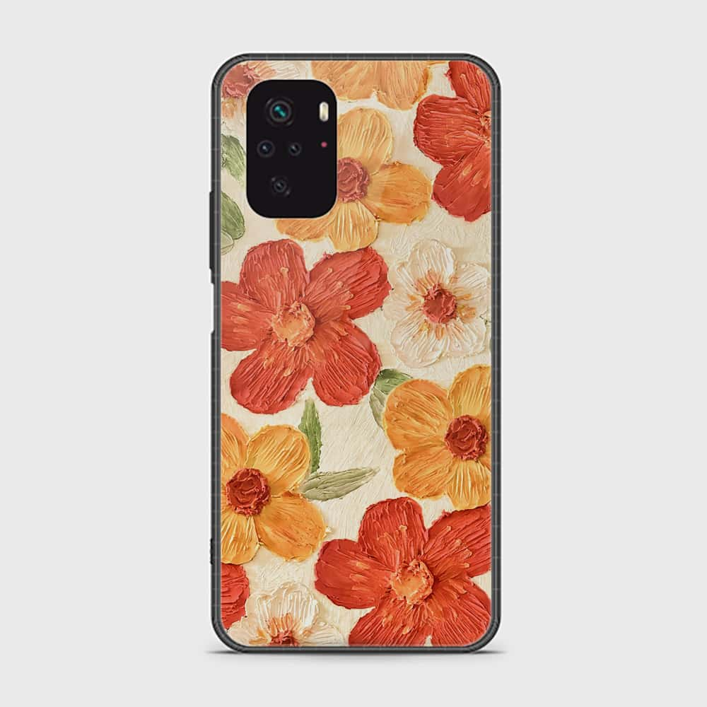 Xiaomi Redmi Note 10 4G Cover - Floral Series - Design 6 - Red & Orange - HQ Ultra Shine Premium Infinity Glass Soft Silicon Borders Case