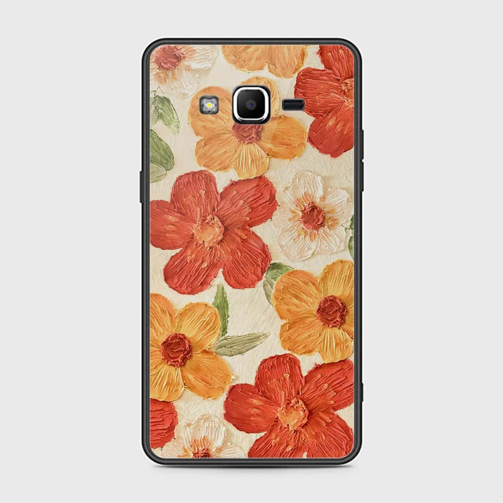 Samsung Galaxy J2 Prime Cover - Floral Series - Design 6 - Red & Orange - HQ Ultra Shine Premium Infinity Glass Soft Silicon Borders Case