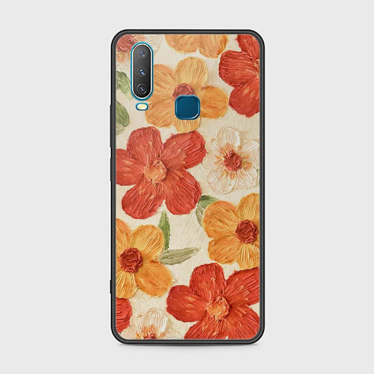 Vivo Y12 Cover - Floral Series - Design 6 - Red & Orange - HQ Ultra Shine Premium Infinity Glass Soft Silicon Borders Case