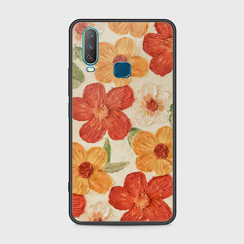 Vivo Y15 Cover - Floral Series - Design 6 - Red & Orange - HQ Ultra Shine Premium Infinity Glass Soft Silicon Borders Case