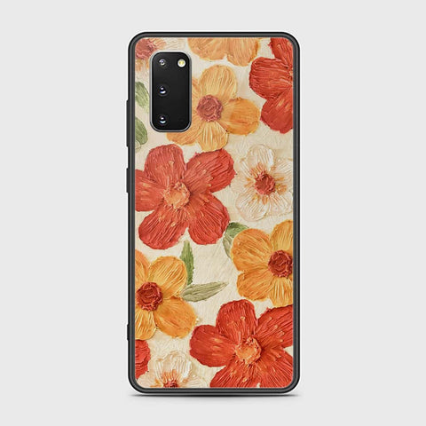 Samsung Galaxy S20 Plus Cover - Floral Series - Design 6 - Red & Orange - HQ Ultra Shine Premium Infinity Glass Soft Silicon Borders Case