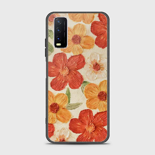 Vivo Y20s Cover - Floral Series - Design 6 - Red & Orange - HQ Ultra Shine Premium Infinity Glass Soft Silicon Borders Case