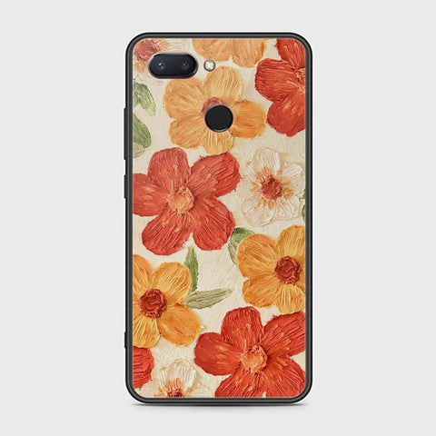 Xiaomi Mi 8 Lite Cover - Floral Series - Design 6 - Red & Orange - HQ Ultra Shine Premium Infinity Glass Soft Silicon Borders Case