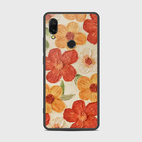 Xiaomi Redmi 7 Cover - Floral Series - Design 6 - Red & Orange - HQ Ultra Shine Premium Infinity Glass Soft Silicon Borders Case