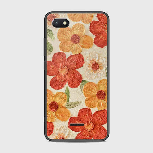 Xiaomi Redmi 6A Cover - Floral Series - Design 6 - Red & Orange - HQ Ultra Shine Premium Infinity Glass Soft Silicon Borders Case