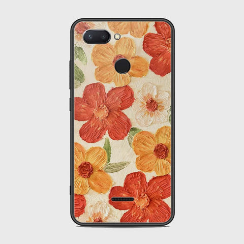 Xiaomi Redmi 6 Cover - Floral Series - Design 6 - Red & Orange - HQ Ultra Shine Premium Infinity Glass Soft Silicon Borders Case